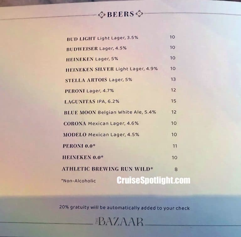 The Bazaar Bar Menu page 4
