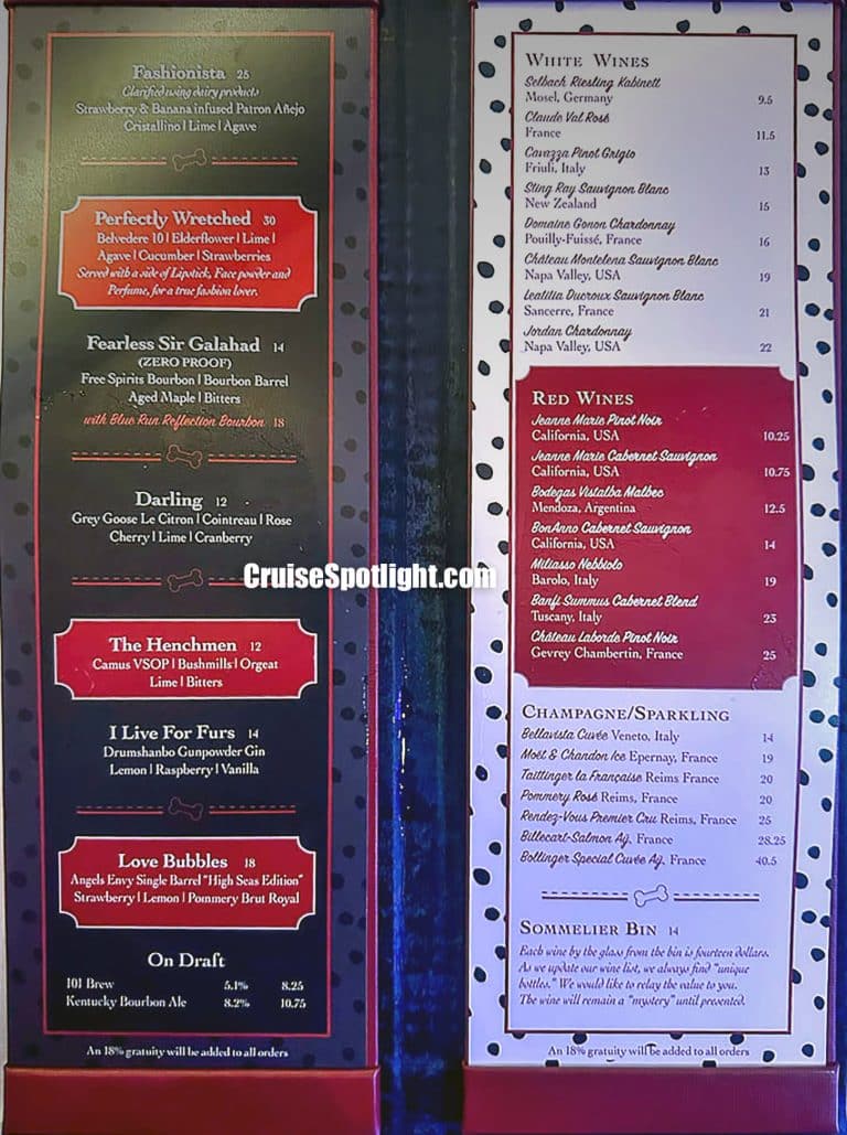 De Vils Menu page 1