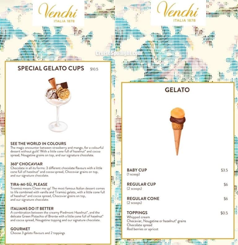 Venchi 1878 Chocolate Bar Menu page 3