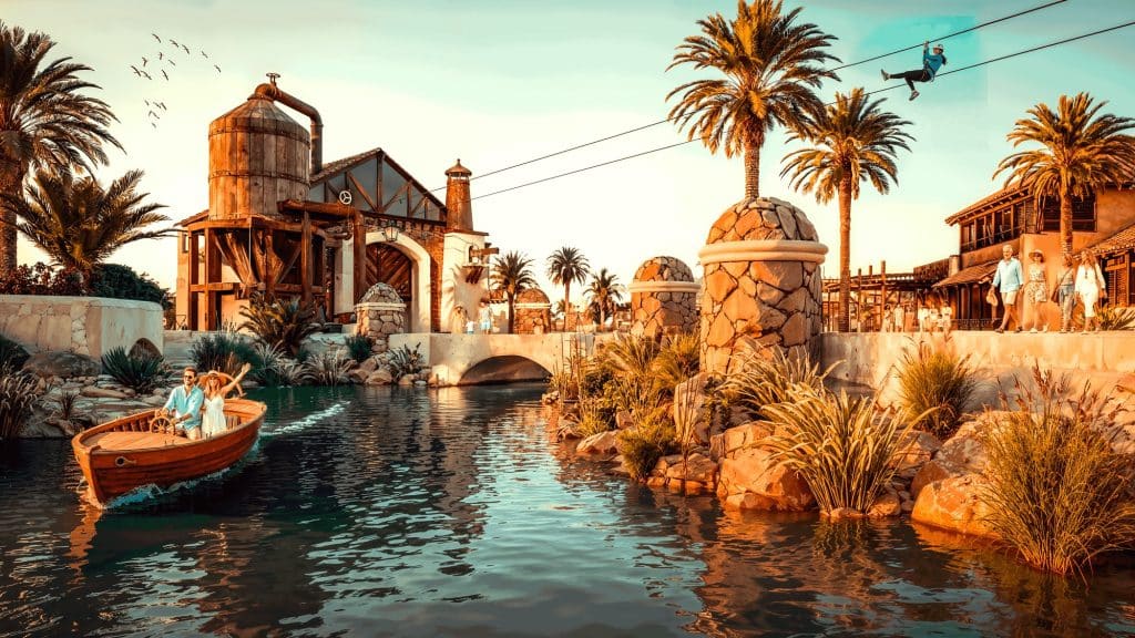 boats on river in ensenada bay village