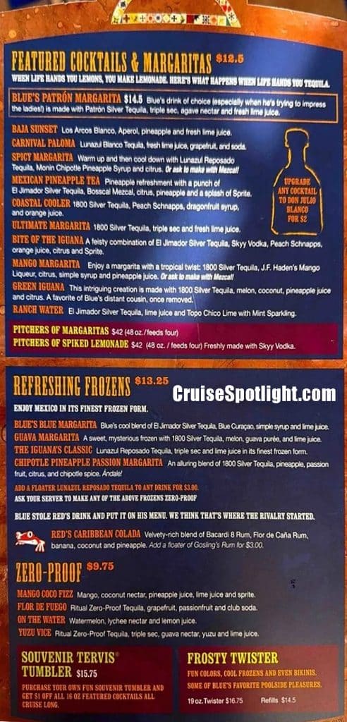 carnival blue iguana bar menu jan 26 page 2