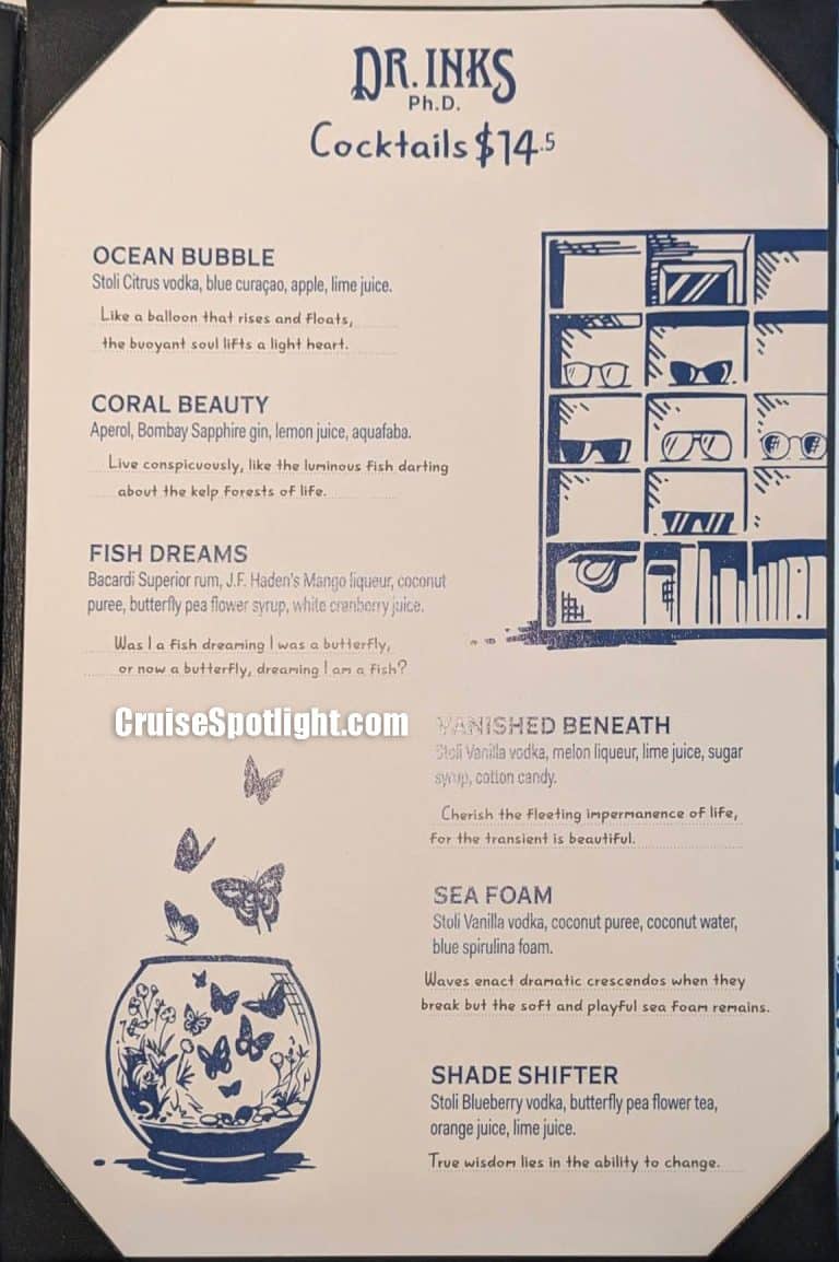 Inks, PH. D Menu page 1