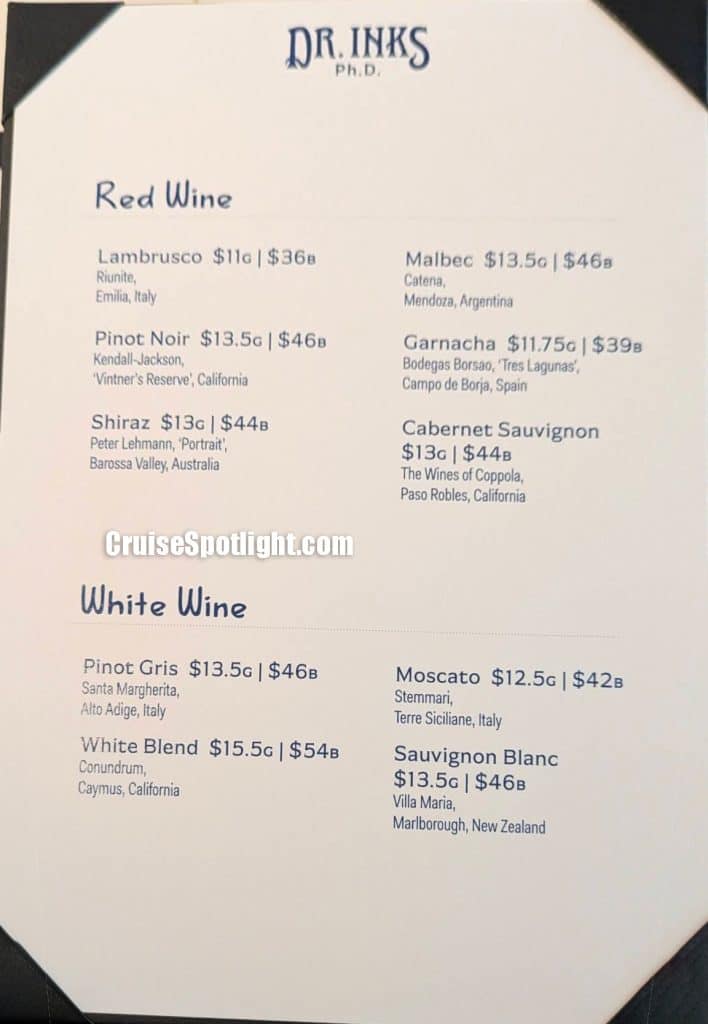 carnival dr inks bar menu jan 26 page 4