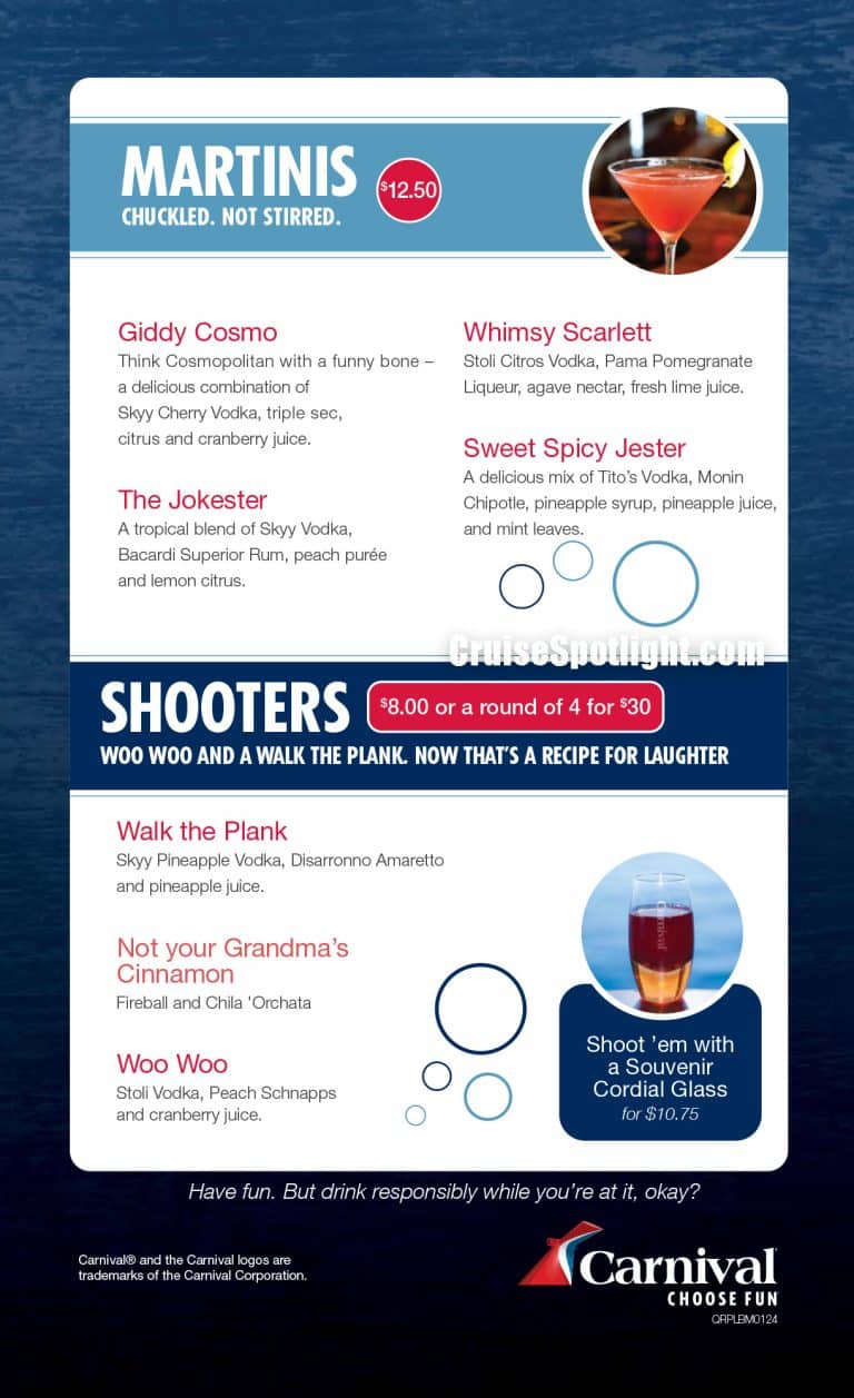 Punchliner Comedy Club Menu page 2