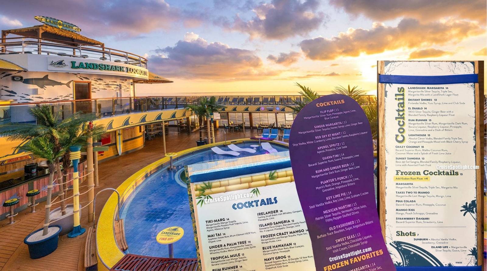 margaritaville at sea bar menus