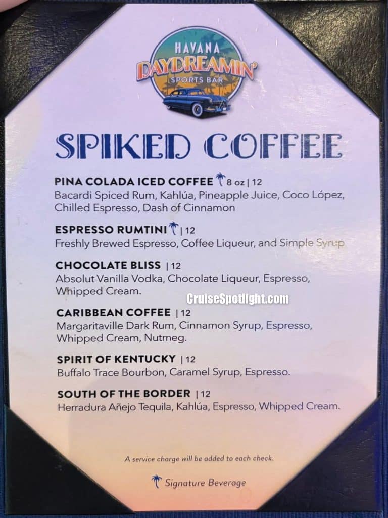 Margaritaville at sea havana daydreamin bar menu jan 26 page 2