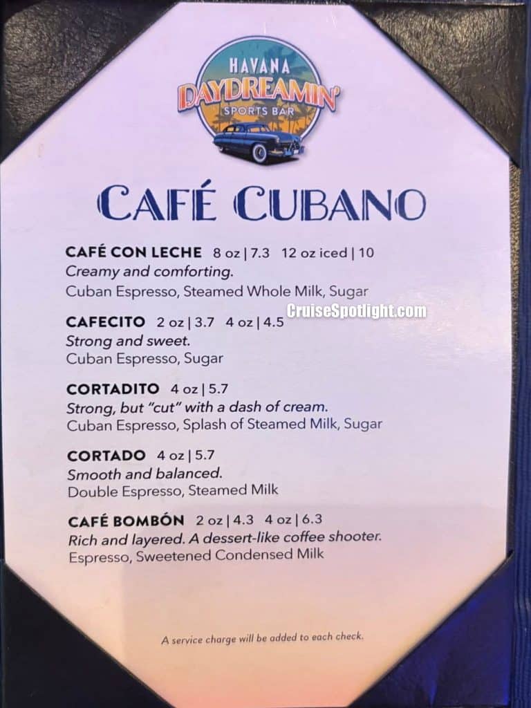 Margaritaville at sea havana daydreamin bar menu jan 26 page 3