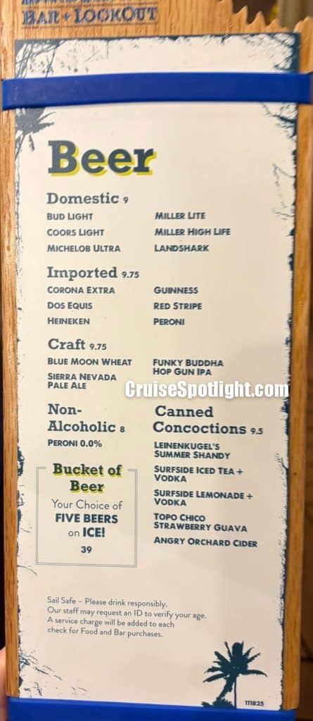 Margaritaville at sea landshark bar menu jan 26 page 2