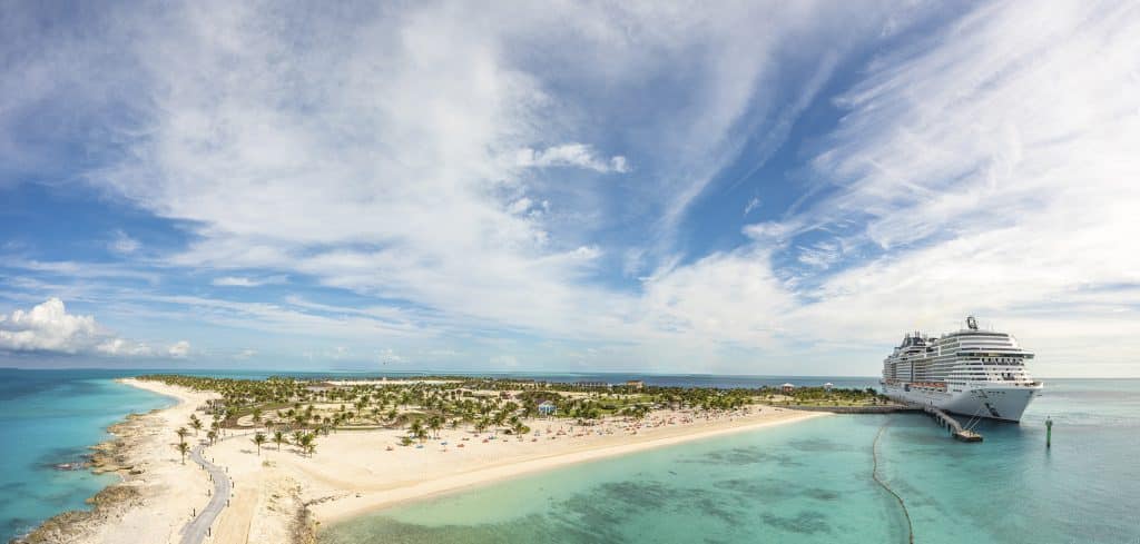 ocean cay with ship