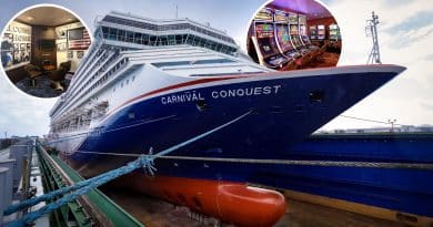 carnival conquest at dry dock