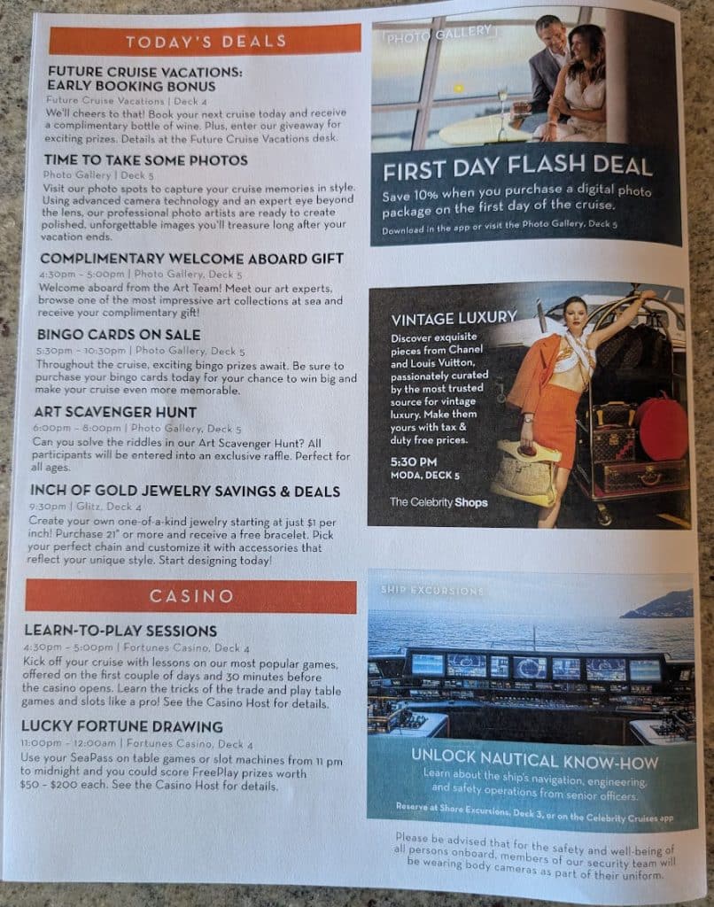 celebrity reflection celebrity today agenda day 1 page 4