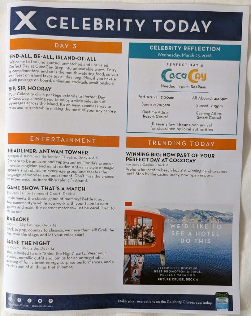 celebrity reflection celebrity today day 3 page 1