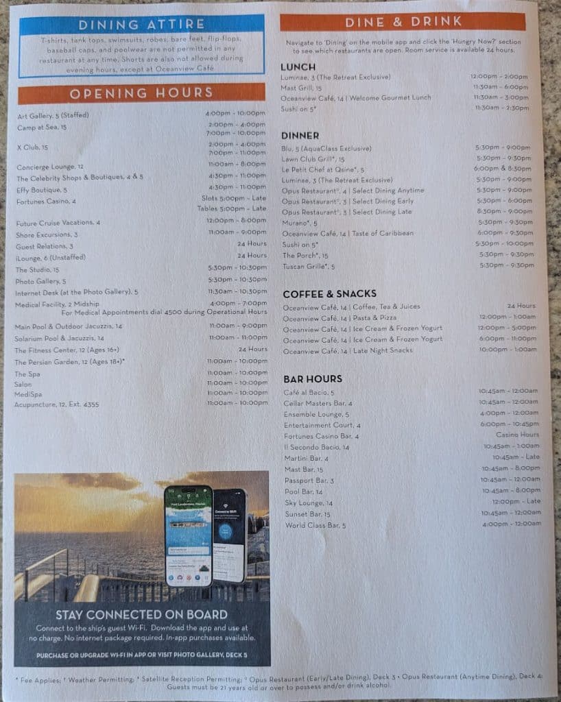 celebrity reflection daily planner agenda day 1 page 2