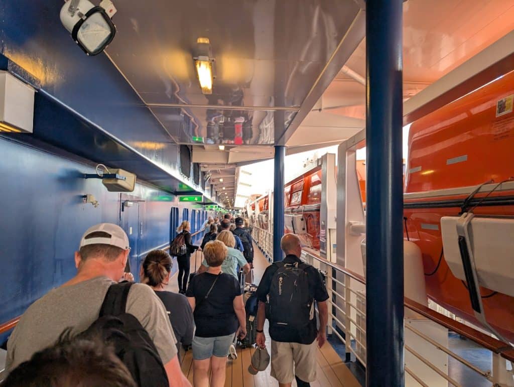 crowd on cruise ship deck