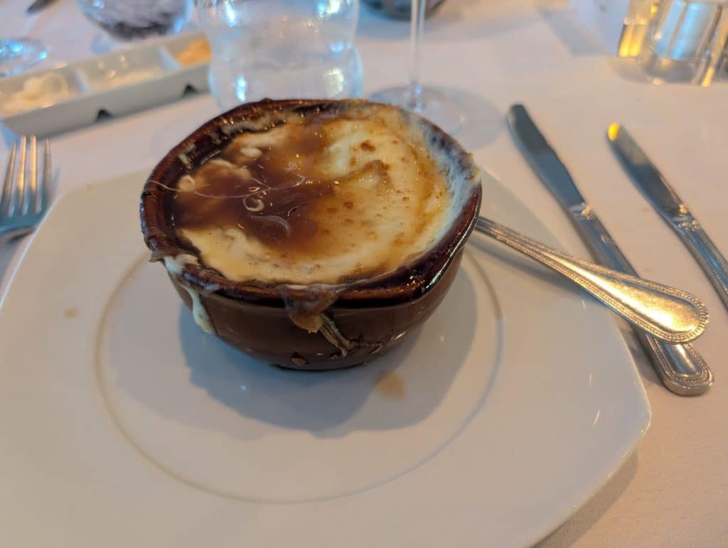 french onion soup on cruise ship