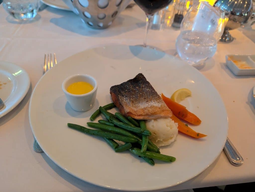 salmon on a cruise ship