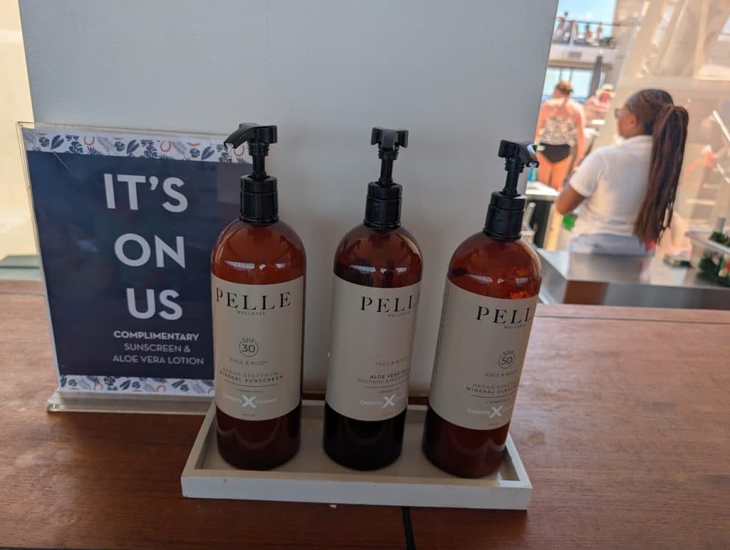 complimentary sun screen