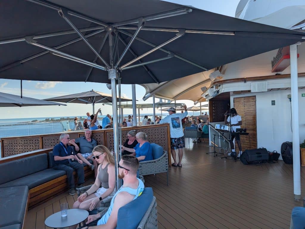 sunset bar and steel drum