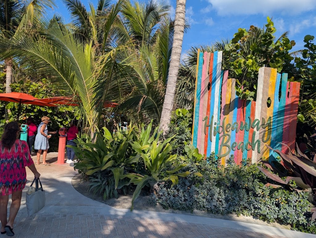 perfect day at cococay hideaway beach entrance