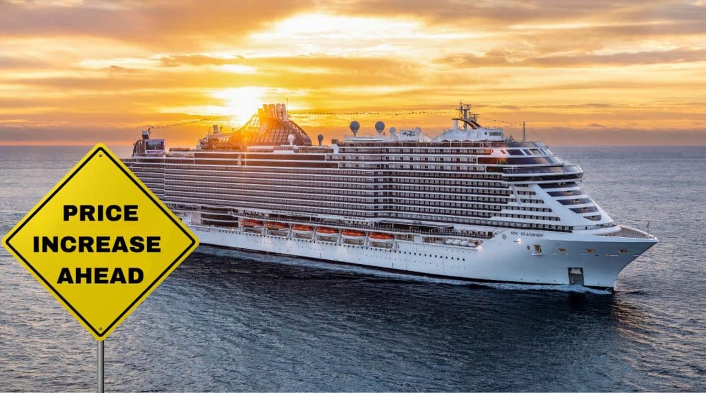 msc cruise ship and price warning