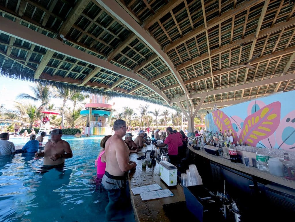 swim up bar at the hideaway