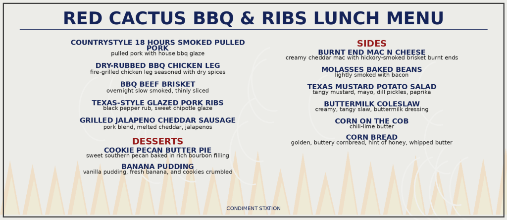 MSC red cactus menu