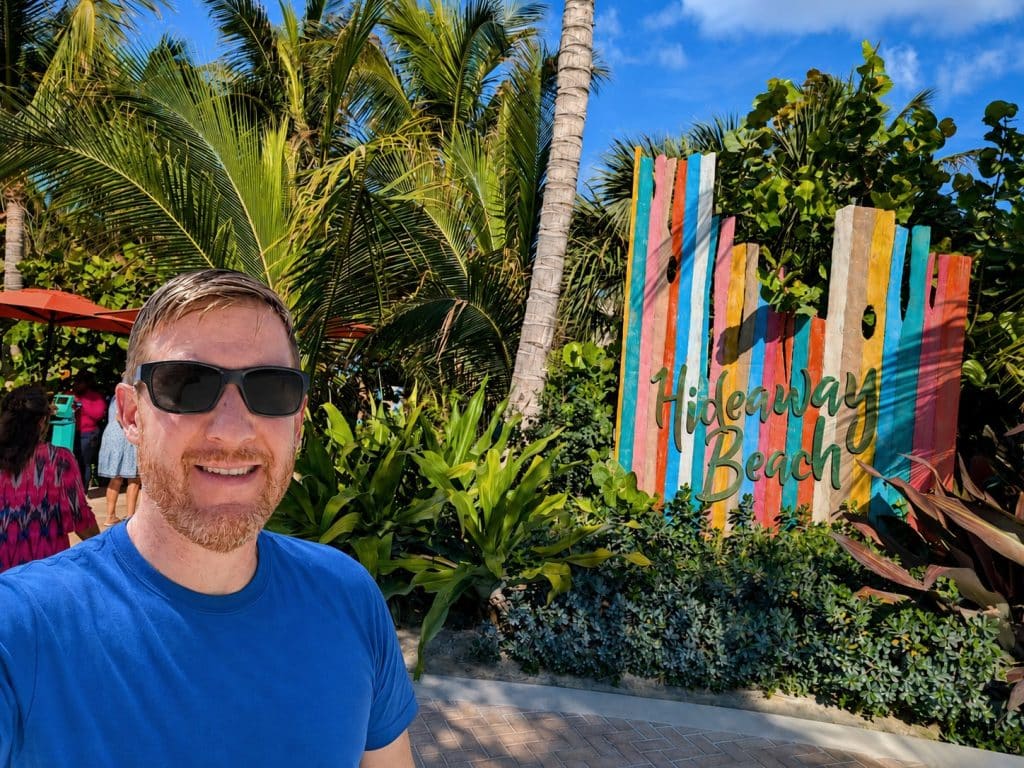 randy at hideaway beach at perfect day