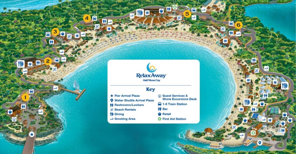 half moon cay map