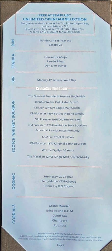 norwegian cruise line fleet indoor drink menu - june 26 - page 6