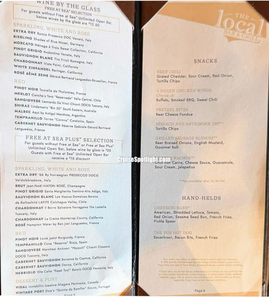 norwegian the local bar menu june 26 page 3