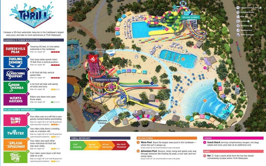thrill waterpark map for perfect day at coco cay