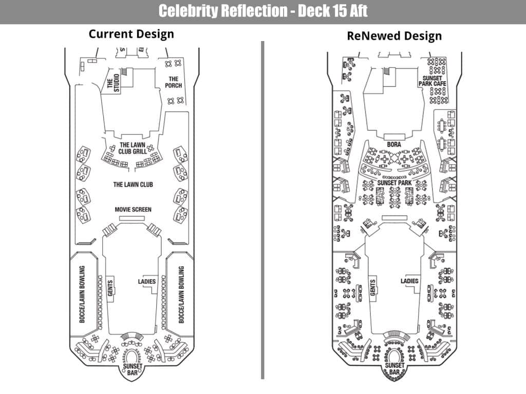 celebrity reflection renewed deck plan compare deck 15 aft