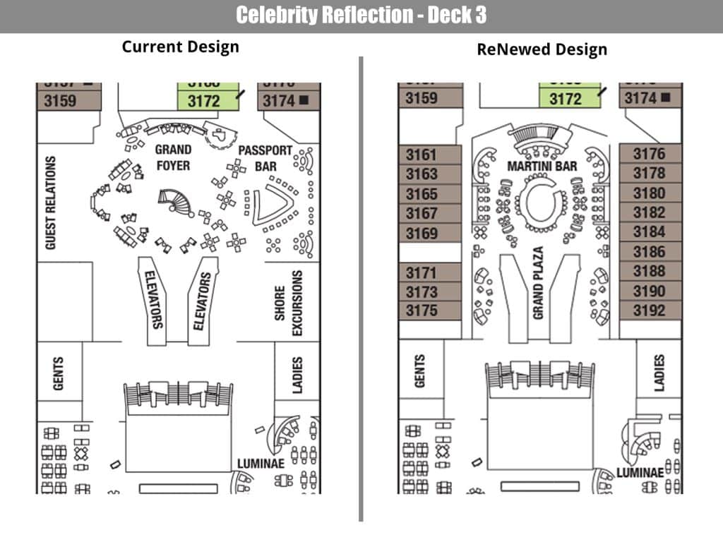 celebrity reflection renewed deck plan compare deck 3