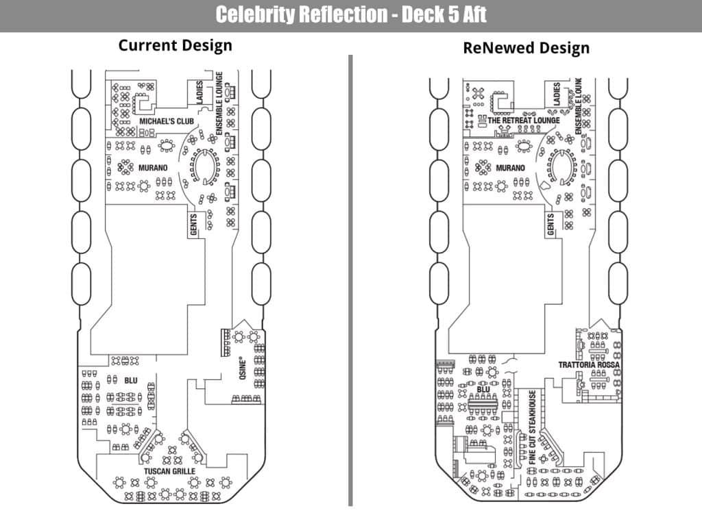 celebrity reflection renewed deck plan compare deck 5 aft