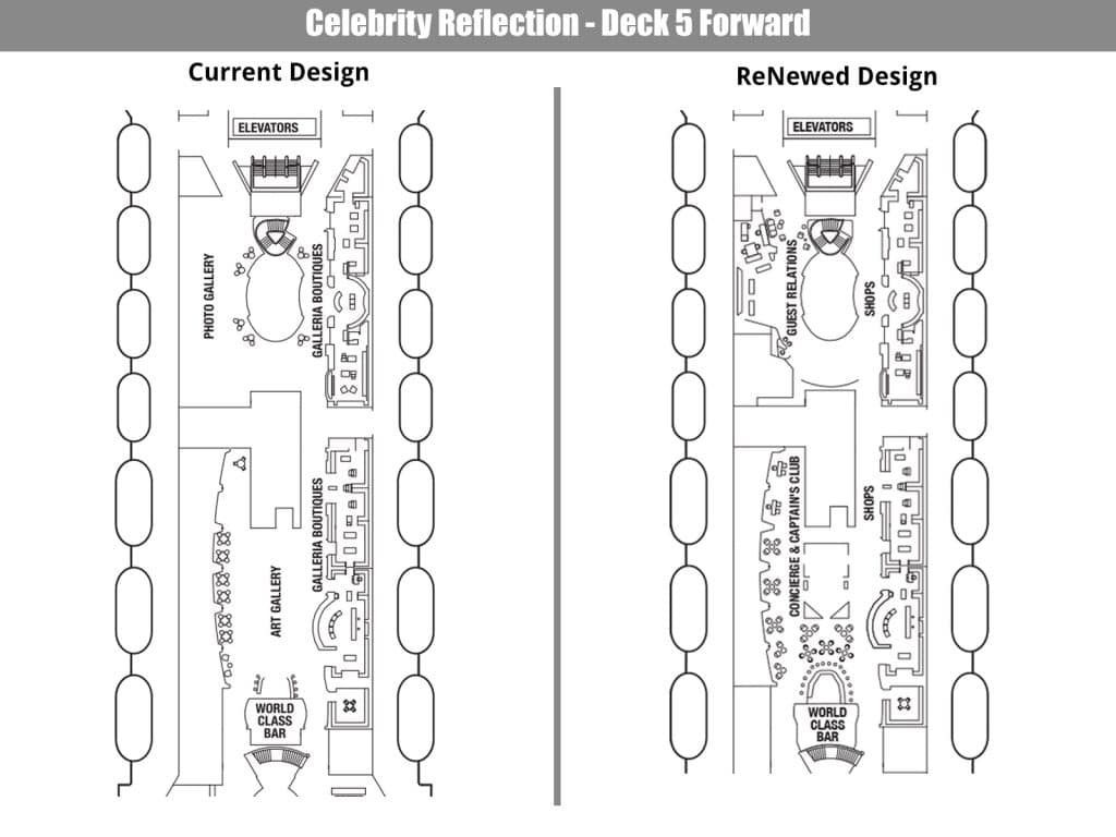 celebrity reflection renewed deck plan compare deck 5
