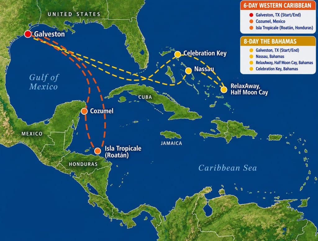 carnival tropicale itineraries