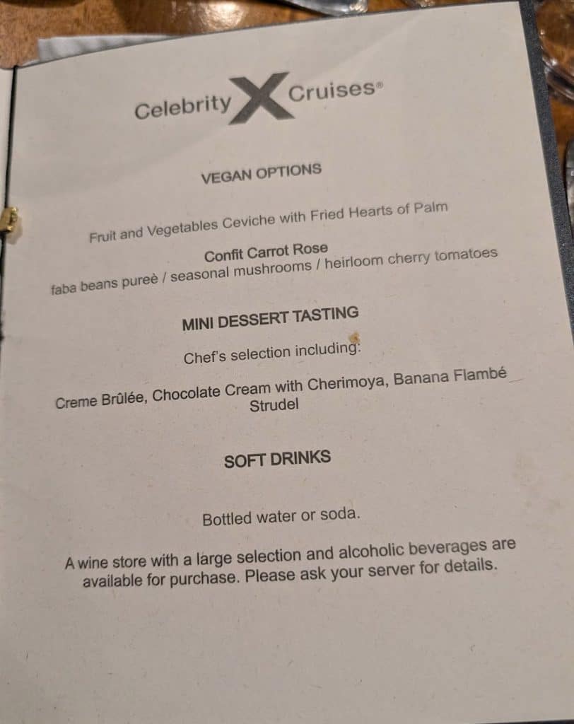 la gloria quito Ecuador celebrity dinner menu page 2