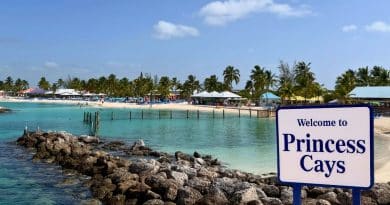 princess cays sign and beach