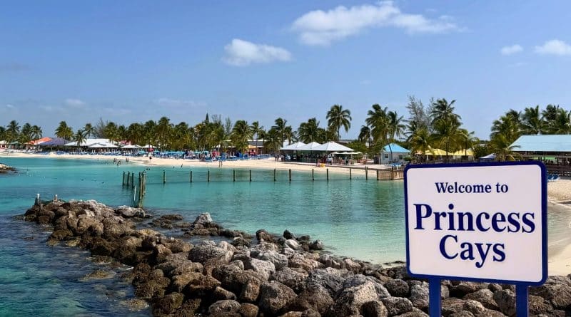 princess cays sign and beach