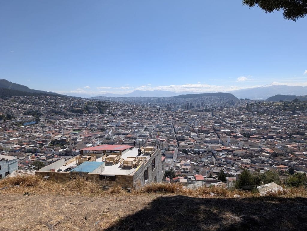 quito historic district from statue