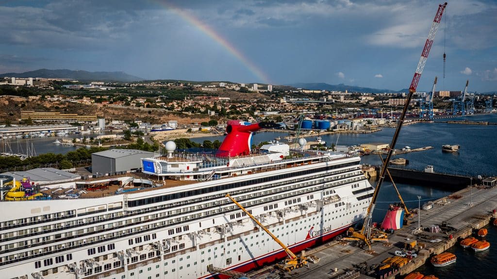carnival freedom in dry dock