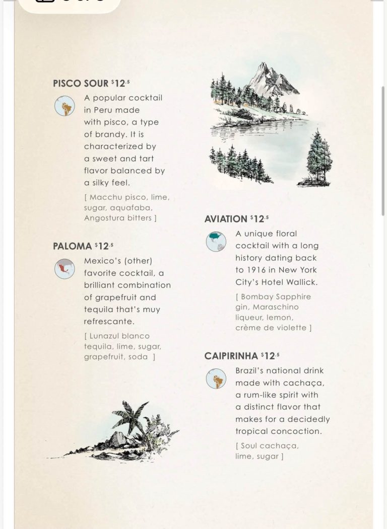 Latitudes Menu page 2