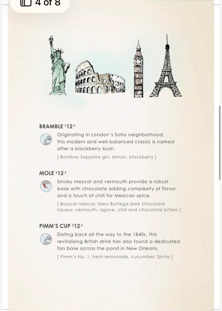 carnival latitudes bar menu oct 26 page 3