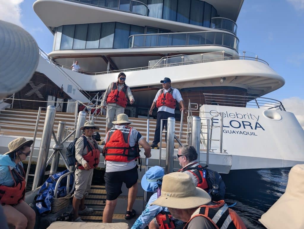 celebrity flora back on board at marina