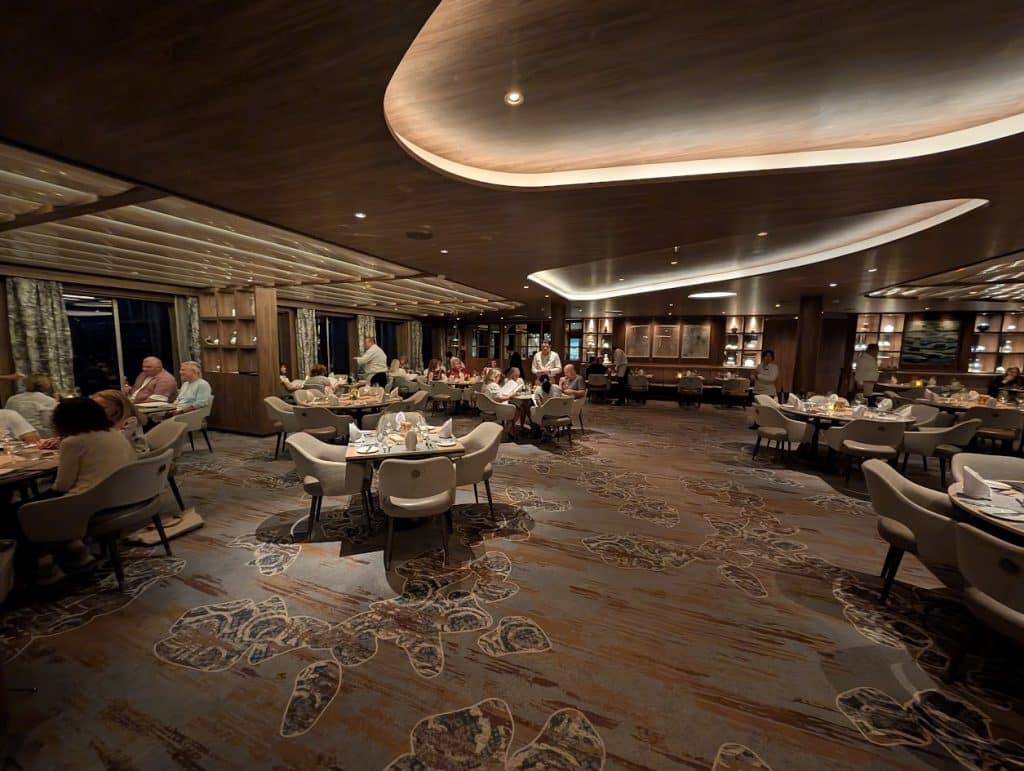 celebrity flora sea side dining room