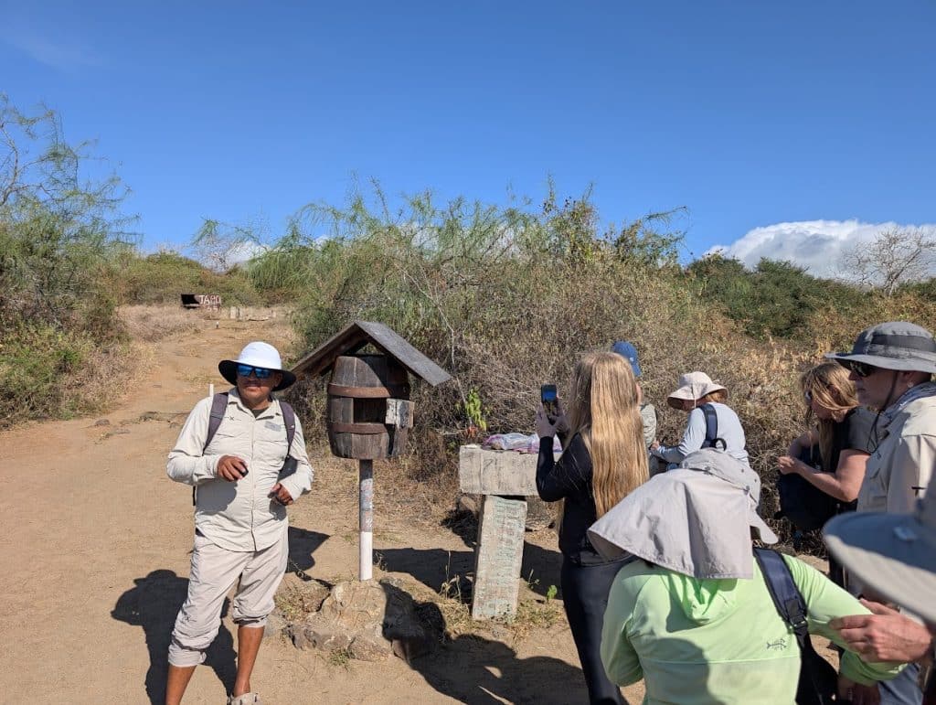 galapagos floreana island post office new mailbox bay walk