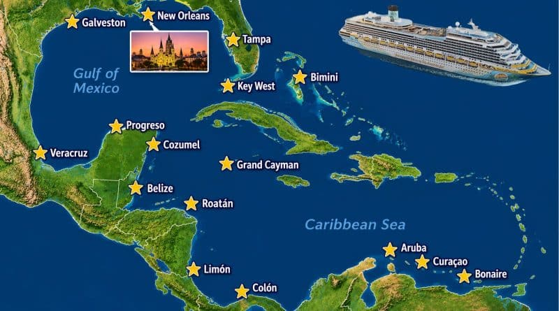 map of caribbean cruise ports for margaritaville