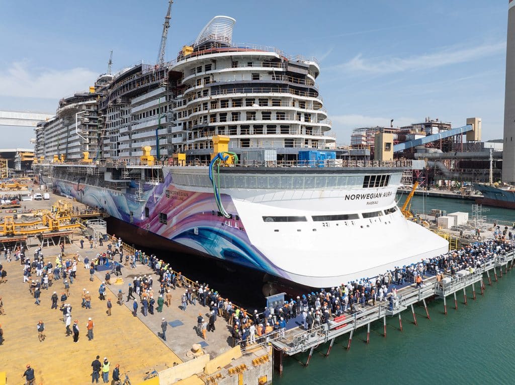 norwegian aura float out an fincantieri