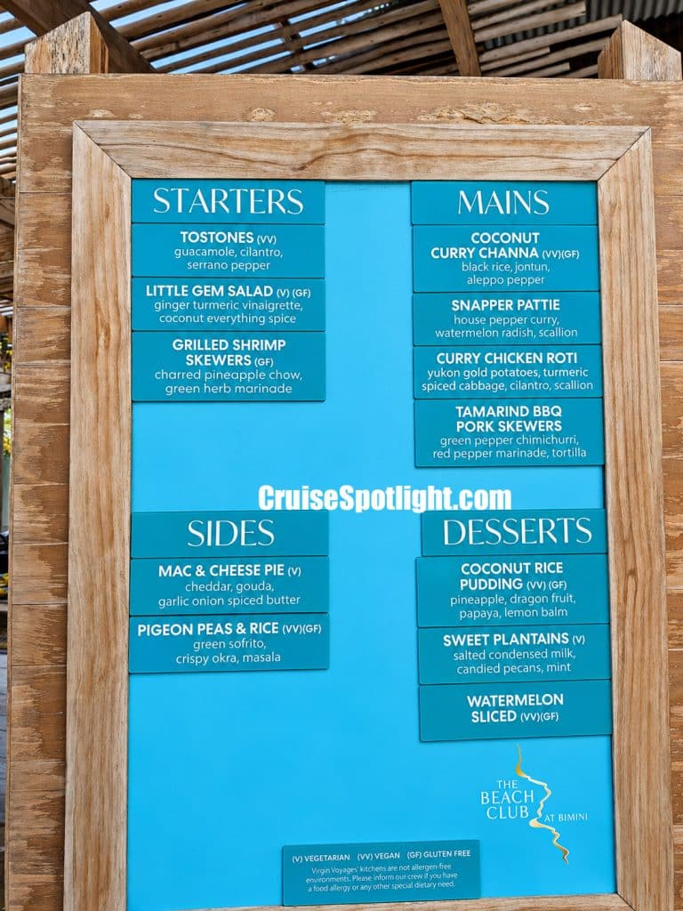 virgin voyages bimini food menu oct 2026